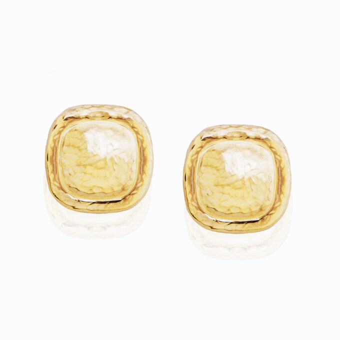 SQUARE BUTTON EARRINGS